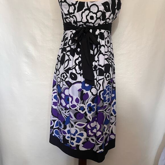 Enfocus Studio Midi Dress Sz 14 Tie Back Garden Party Work Floral Scoop Cocktail - Picture 7 of 10